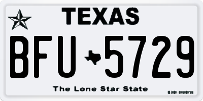 TX license plate BFU5729