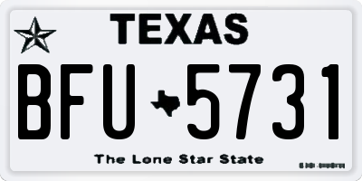 TX license plate BFU5731