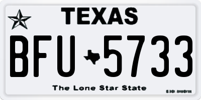TX license plate BFU5733
