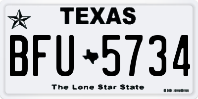 TX license plate BFU5734