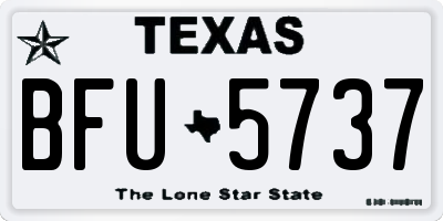 TX license plate BFU5737