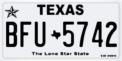 TX license plate BFU5742