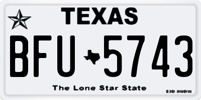 TX license plate BFU5743