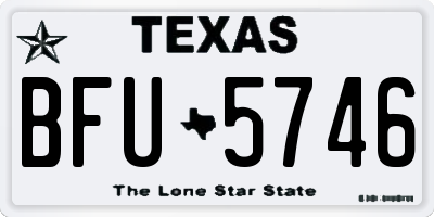 TX license plate BFU5746