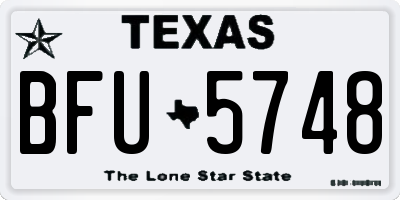 TX license plate BFU5748