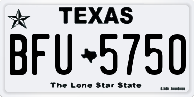 TX license plate BFU5750