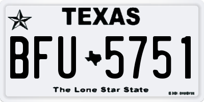 TX license plate BFU5751