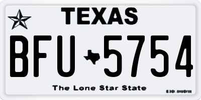 TX license plate BFU5754