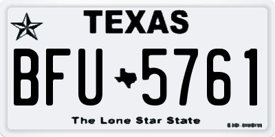 TX license plate BFU5761