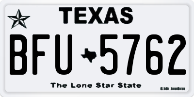 TX license plate BFU5762