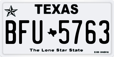 TX license plate BFU5763