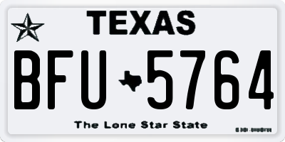 TX license plate BFU5764