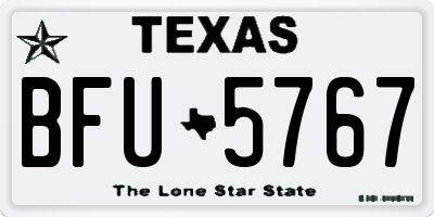 TX license plate BFU5767