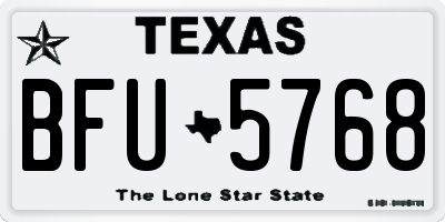 TX license plate BFU5768