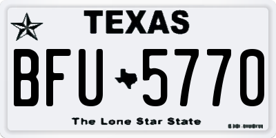 TX license plate BFU5770