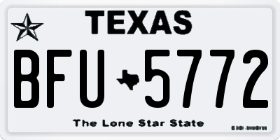 TX license plate BFU5772