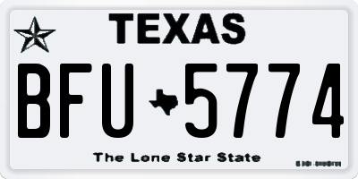 TX license plate BFU5774
