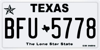 TX license plate BFU5778