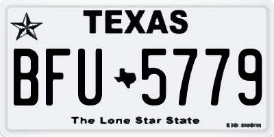 TX license plate BFU5779