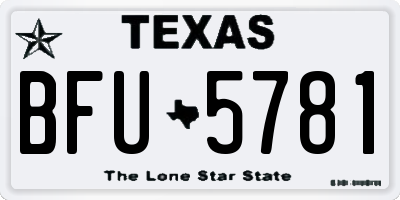 TX license plate BFU5781