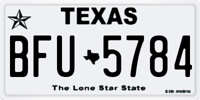 TX license plate BFU5784