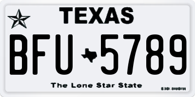 TX license plate BFU5789