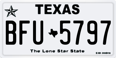 TX license plate BFU5797