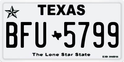 TX license plate BFU5799