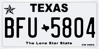 TX license plate BFU5804
