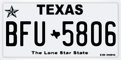 TX license plate BFU5806