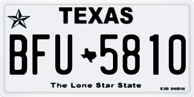 TX license plate BFU5810