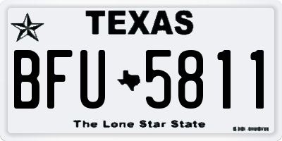 TX license plate BFU5811