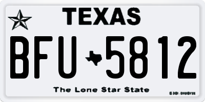 TX license plate BFU5812