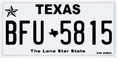 TX license plate BFU5815