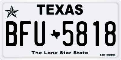 TX license plate BFU5818