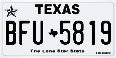 TX license plate BFU5819