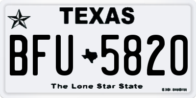 TX license plate BFU5820