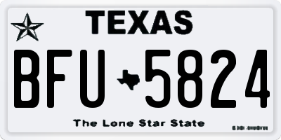TX license plate BFU5824