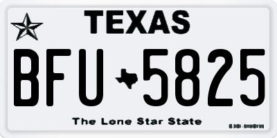 TX license plate BFU5825