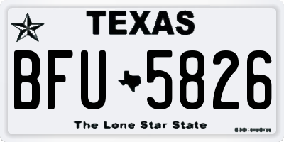 TX license plate BFU5826