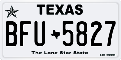 TX license plate BFU5827