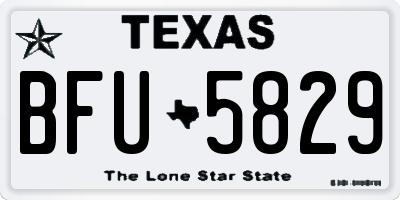 TX license plate BFU5829