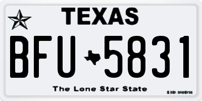 TX license plate BFU5831