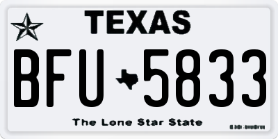TX license plate BFU5833