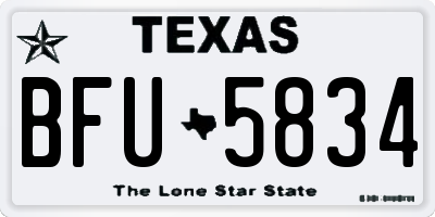 TX license plate BFU5834