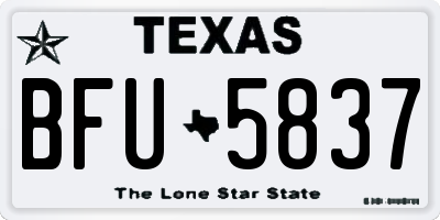 TX license plate BFU5837