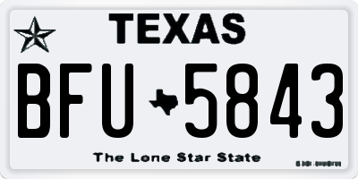 TX license plate BFU5843