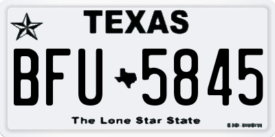 TX license plate BFU5845