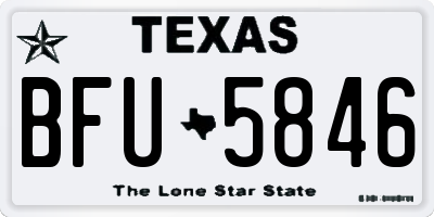 TX license plate BFU5846