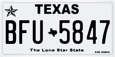 TX license plate BFU5847
